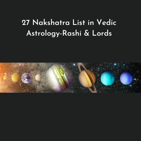 nakshatras and lords|27 Nakshatras & Their Lords in Vedic Astrology: IAG.